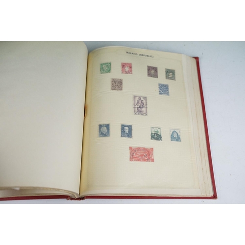 462 - A collection of British, Commonwealth and world stamps contained within a red simplex album to inclu... 