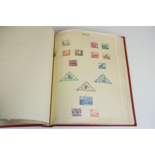 462 - A collection of British, Commonwealth and world stamps contained within a red simplex album to inclu... 