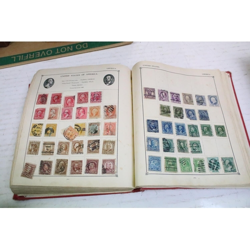 446 - Collection of British & world stamps contained within seven albums (featuring Victorian examples), t... 