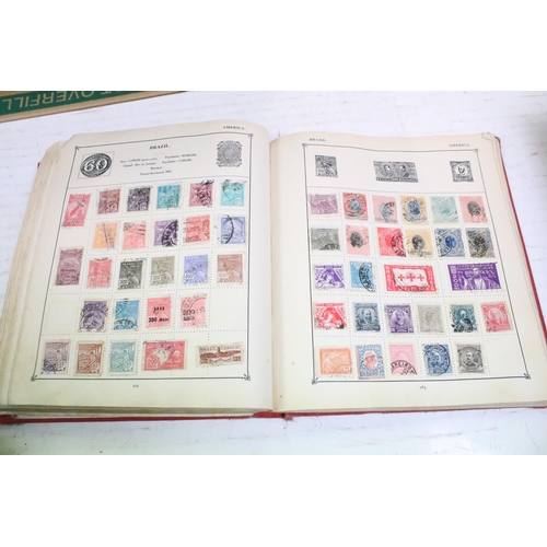 446 - Collection of British & world stamps contained within seven albums (featuring Victorian examples), t... 