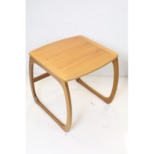 624 - Mid to late 20th century ' Nathan ' Teak Nest of Three Tables, largest measures 51cm high x 52cm wid... 