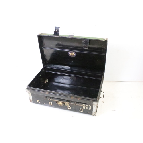 666 - Military Tin Trunk, 24cm high x 69cm wide