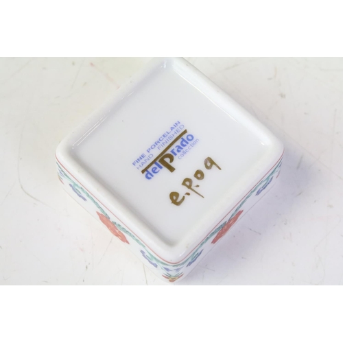 329 - A large collection of Del Prado ceramic trinket boxes and miniature teapots, all marked to bases. Th... 