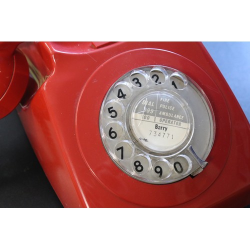 187A - British Telecom rotary dial telephone, model 8746 D in red