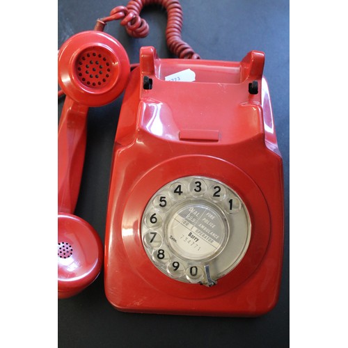 187A - British Telecom rotary dial telephone, model 8746 D in red