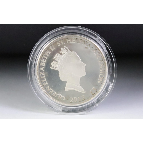 101 - A collection of five silver proof coins to include the 1996 United Kingdom Queen Elizabeth II 70th B... 