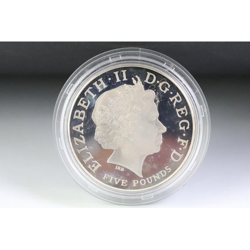 101 - A collection of five silver proof coins to include the 1996 United Kingdom Queen Elizabeth II 70th B... 