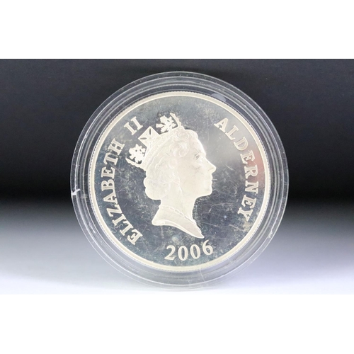 102 - A collection of five silver proof coins to include the 2008 The History of the Air Force silver five... 