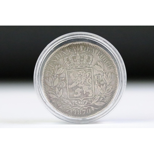 103 - A collection of five circulated silver coins to include a 1888 double florin, 1889 double florin and... 