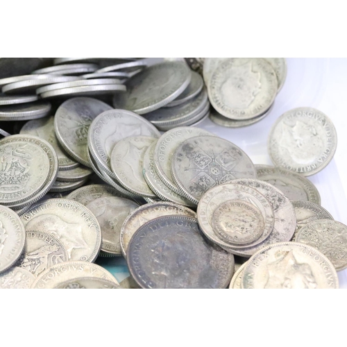 135 - A large collection of British pre decimal silver coins to include Queen Victoria and George V exampl... 