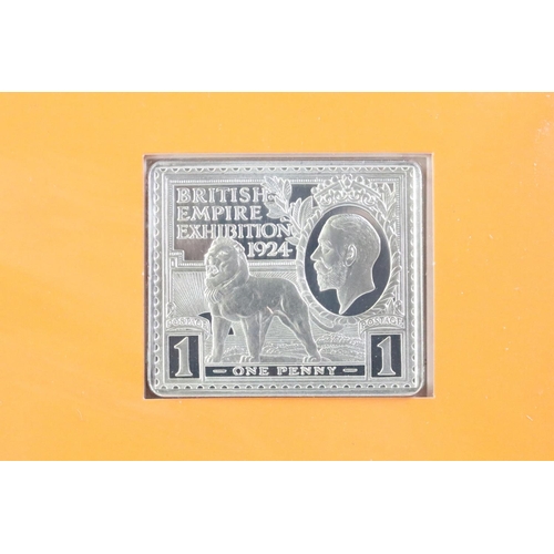 154 - A Royal Mail Edward VII & George V Silver Stamp Ingot collection, in original presentation box.