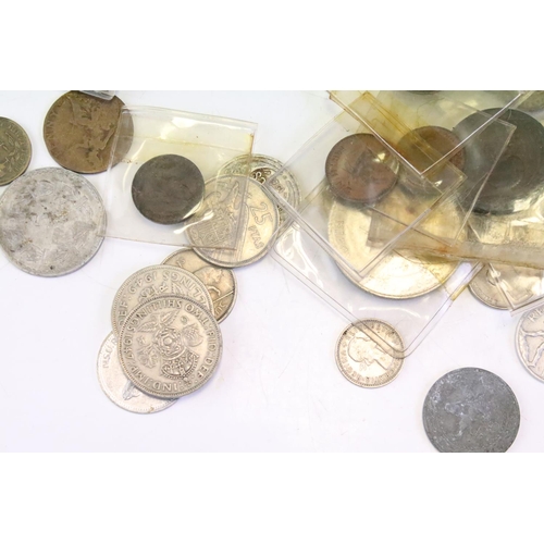 158 - A large collection of mainly British pre decimal coins to include King George III and Queen Victoria... 