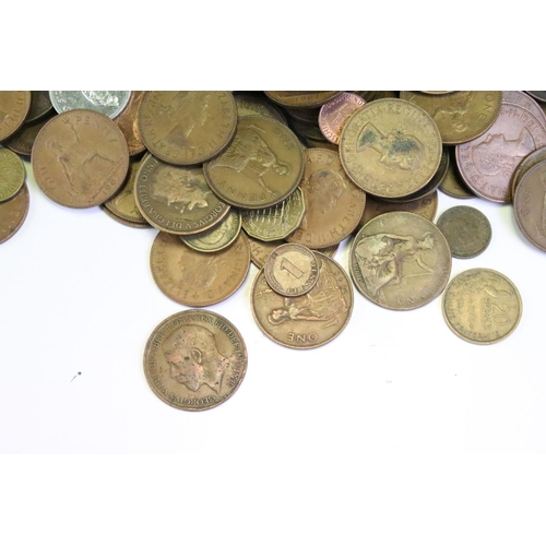 159 - A large collection of mainly British pre decimal coins to include Victorian examples together with a... 