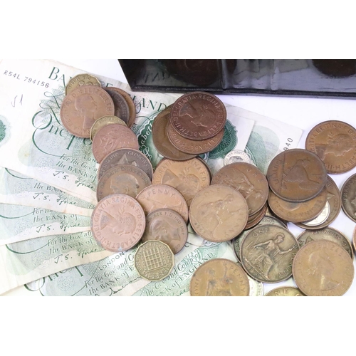 159 - A large collection of mainly British pre decimal coins to include Victorian examples together with a... 