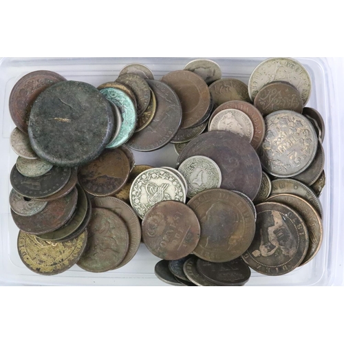 162 - A collection of early pre decimal British and World coins to include King William IIII, King George ... 