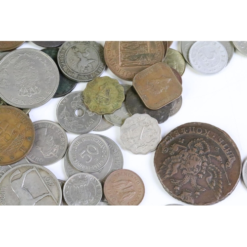 174 - A collection of mixed world coins to include early hammered and milled examples together with a sele... 