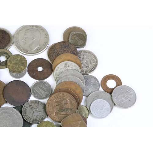 174 - A collection of mixed world coins to include early hammered and milled examples together with a sele... 