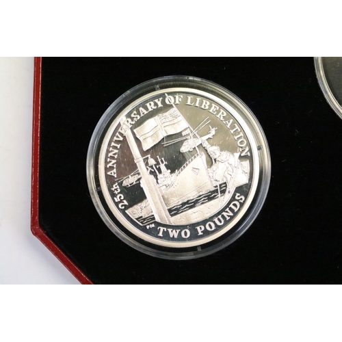 20 - A Pobjoy Mint silver proof 25th anniversary of the liberation of the Falkland Islands five coin set ... 