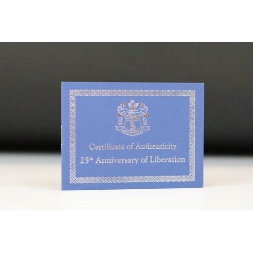 20 - A Pobjoy Mint silver proof 25th anniversary of the liberation of the Falkland Islands five coin set ... 