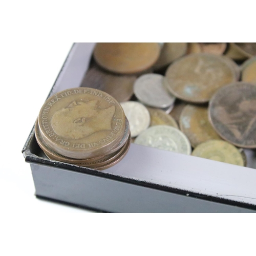 205 - A large collection of mainly British pre decimal and world coins to include some silver examples, co... 