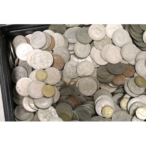 207 - A large collection of mainly British pre decimal coins to include some half crowns, florins, sixpenc... 