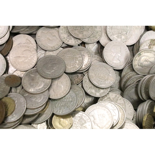 207 - A large collection of mainly British pre decimal coins to include some half crowns, florins, sixpenc... 