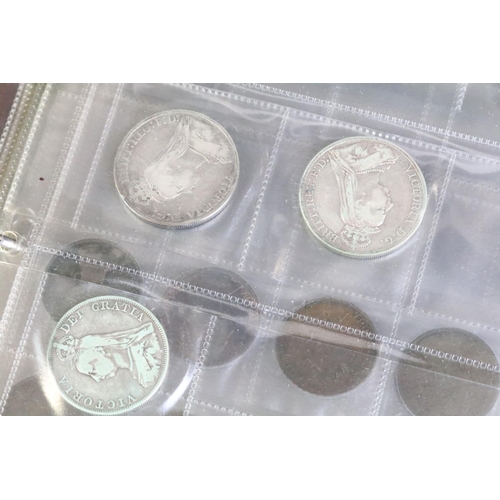 32 - A collection of mainly British pre decimal coins to include a selection of Queen Victoria silver exa... 