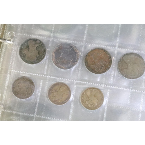 32 - A collection of mainly British pre decimal coins to include a selection of Queen Victoria silver exa... 