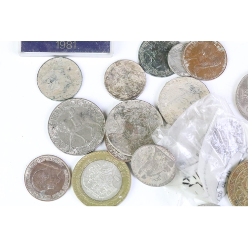 35 - A small collection of mixed coins to include King George III and Queen Victoria examples together wi... 