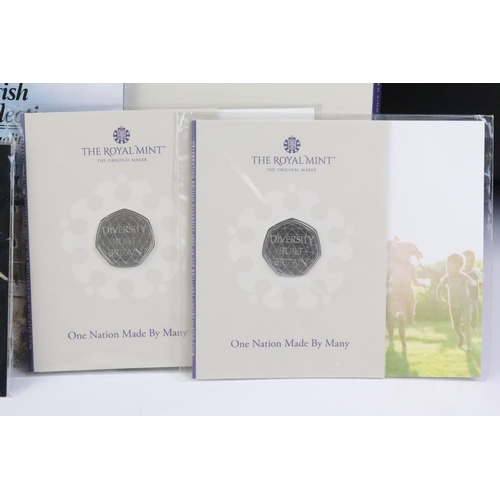 39 - A collection of Royal Mint Uncirculated coin sets to include six year sets, £5 coins, 50p coins and ... 