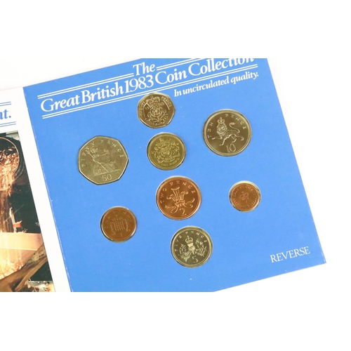 39 - A collection of Royal Mint Uncirculated coin sets to include six year sets, £5 coins, 50p coins and ... 