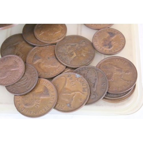 4 - A collection of mainly British pre decimal coins to include a good collection of Florins and some wo... 