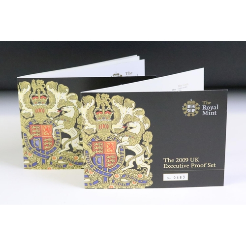 44 - A Royal Mint United Kingdom 2009 Executive twelve coin proof set to include the Kew Gardens 50p coin... 