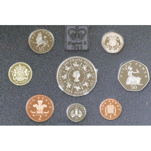 79 - A collection of three Royal Mint United Kingdom proof coin year sets to include 1993, 1994 and 2005 ... 