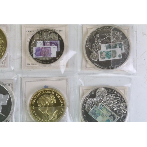 96 - A large collection of proof collectors coins to include many gold plated examples, mostly complete w... 