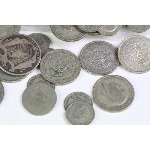 202 - A very large collection of mainly pre 1947 pre decimal silver coins together with some pre 1920 exam... 