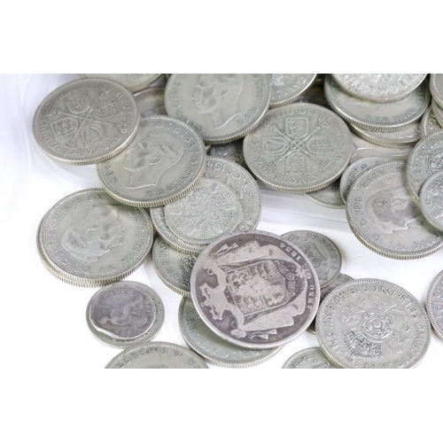 202 - A very large collection of mainly pre 1947 pre decimal silver coins together with some pre 1920 exam... 