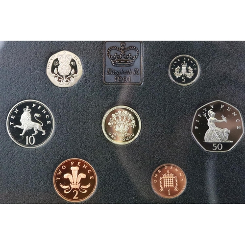 226 - A collection of six United Kingdom Royal Mint proof coin year sets to include 1992, 1994, 1991, 1986... 