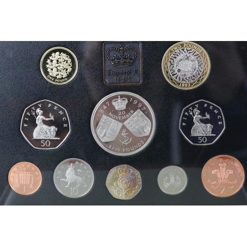 228 - A collection of six United Kingdom Royal Mint proof coin year sets to include 1985, 1984, 1983, 1997... 