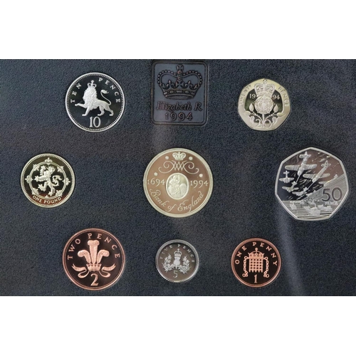 270 - A collection of six Royal Mint annual proof coin year sets to include 1987, 1986, 1985, 1988, 1994 a... 