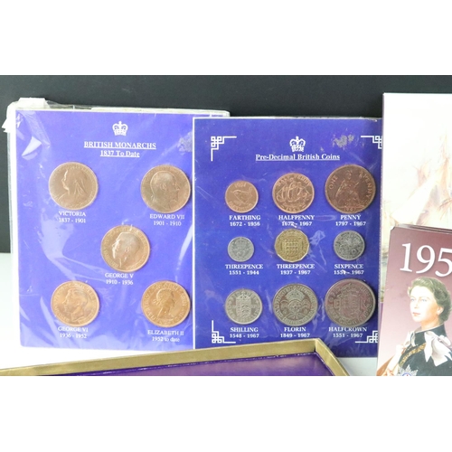 247 - A collection of Royal Mint coin sets to include five year sets and three crown sets together with tw... 