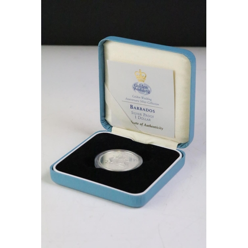 276 - A Royal Mint silver proof Barbados $1 dollar coin encapsulated within display case and complete with... 