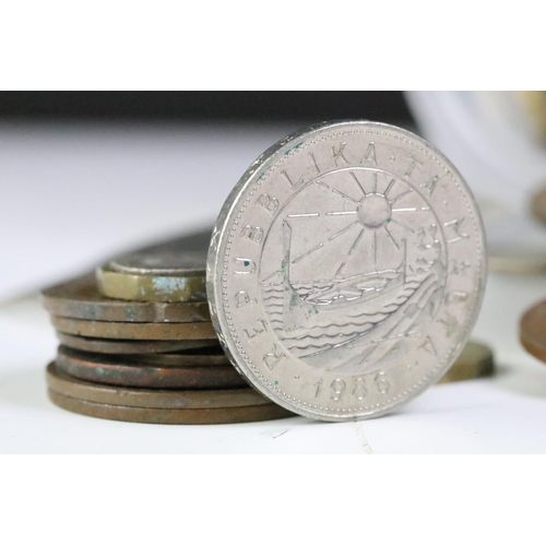 277 - A small collection of British & World coins to include pre decimal silver and a King George III cart... 