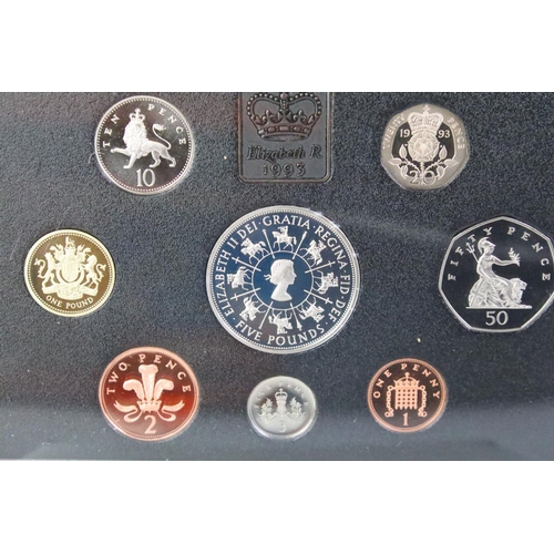 278 - A collection of six Royal Mint United Kingdom annual coin proof sets to include 1985, 1996, 1997, 19... 