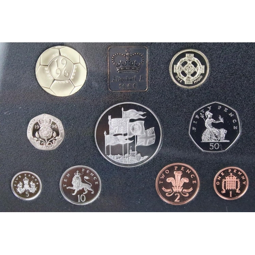 278 - A collection of six Royal Mint United Kingdom annual coin proof sets to include 1985, 1996, 1997, 19... 