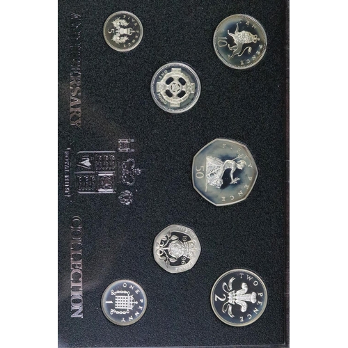 283 - A Royal Mint United Kingdom 1996 silver anniversary 7 coin silver proof set in original velvet case ... 