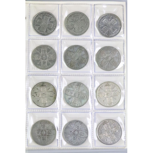 288 - A collection of British pre decimal Florin / two shilling coins to include Queen Victoria, King Edwa... 