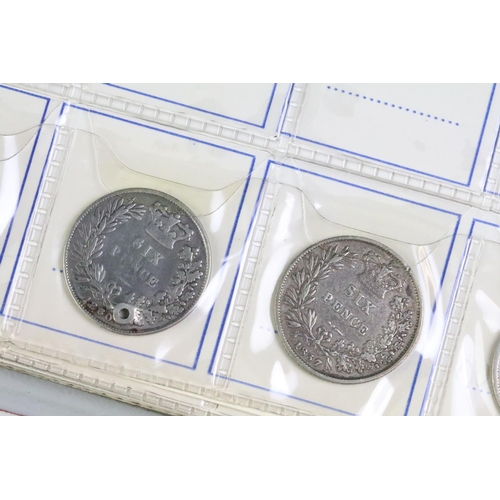 289 - A collection of British pre decimal sixpence coins to include Queen Victoria, King Edward VII, King ... 