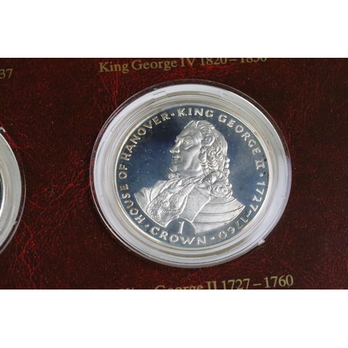 290 - A Pobjoy Mint Kings & Queens Crown of Crowns silver proof coin set consisting of twelve silver crown... 