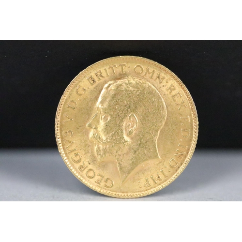 14 - A British King George V 1914 gold half sovereign coin.